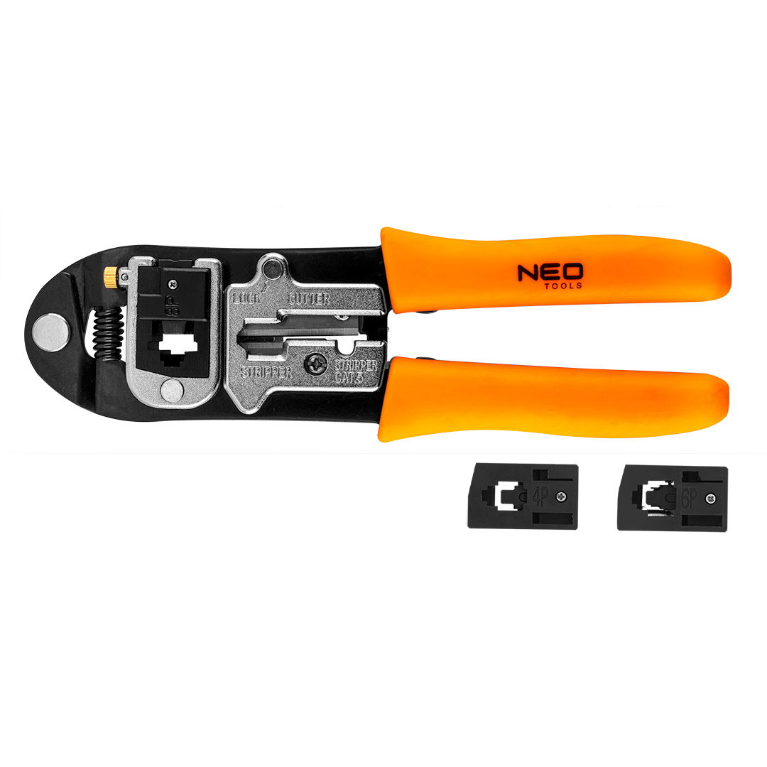 NEO TOOLS Krimpelő-, kábelsarufogó 4P 6P 8P termék fő termékképe