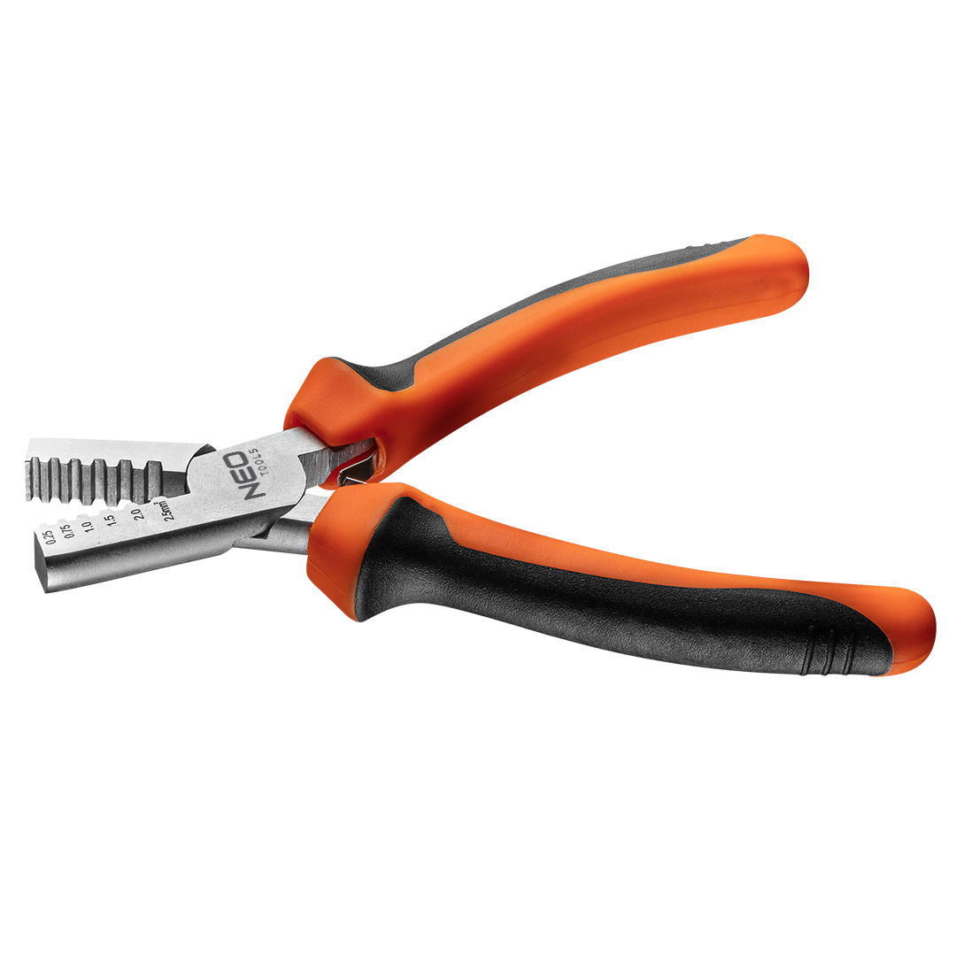 NEO TOOLS Krimpelő-, kábelsarufogó 0.25-2.5mm2, 140mm termék fő termékképe