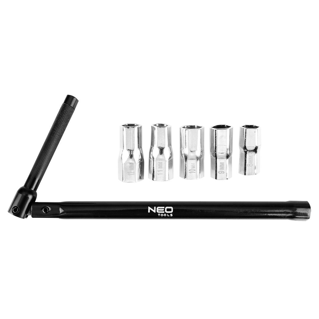 NEO TOOLS Csaptelepkulcs, csuklós 250mm, 5+1 cserélhető fej, 8-13mm termék fő termékképe