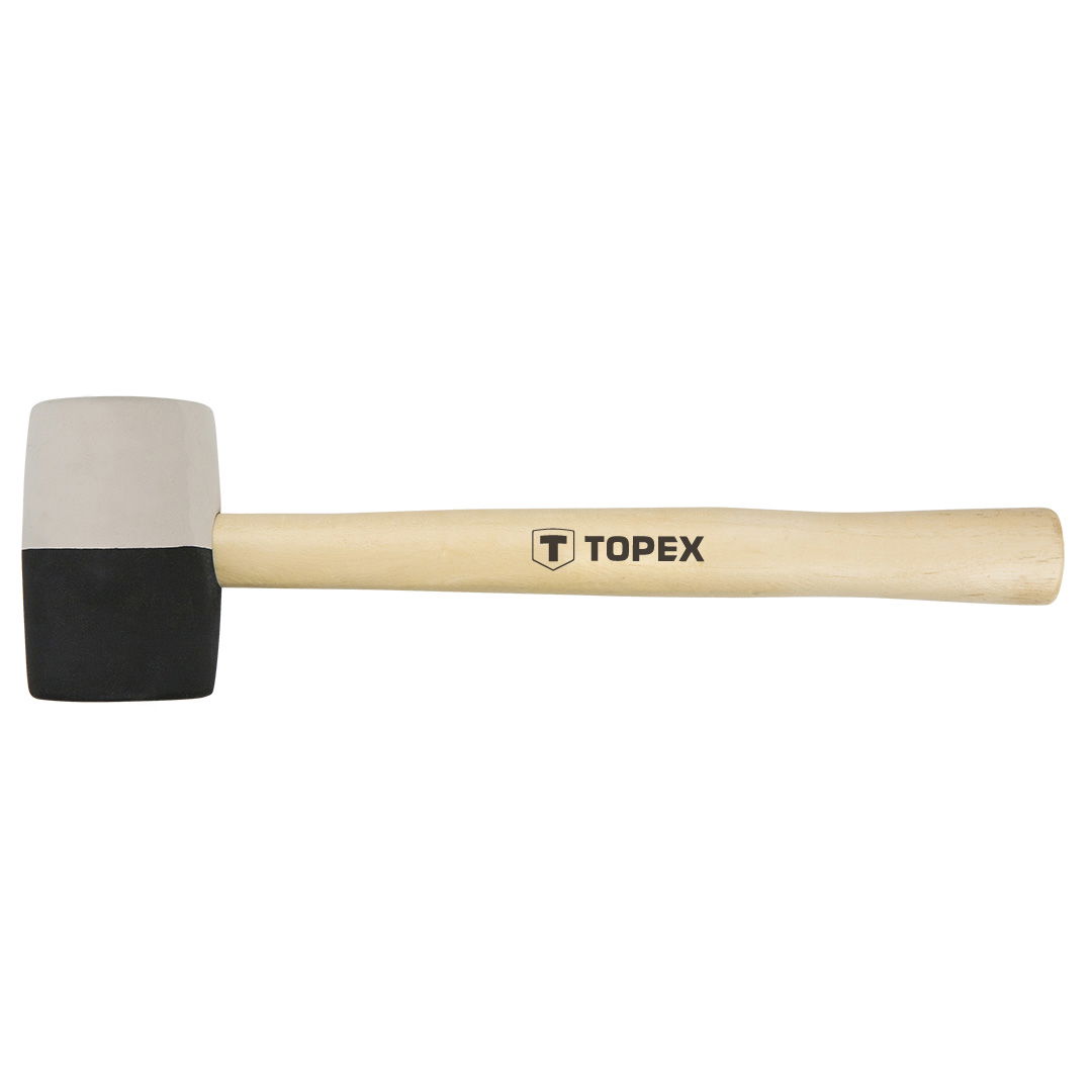 TOPEX Gumikalapács 58mm 450g, fekete-fehér, fa nyél termék fő termékképe