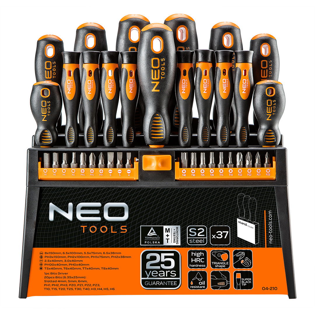 NEO TOOLS Csavarhúzó készlet + bitek 37db termék fő termékképe