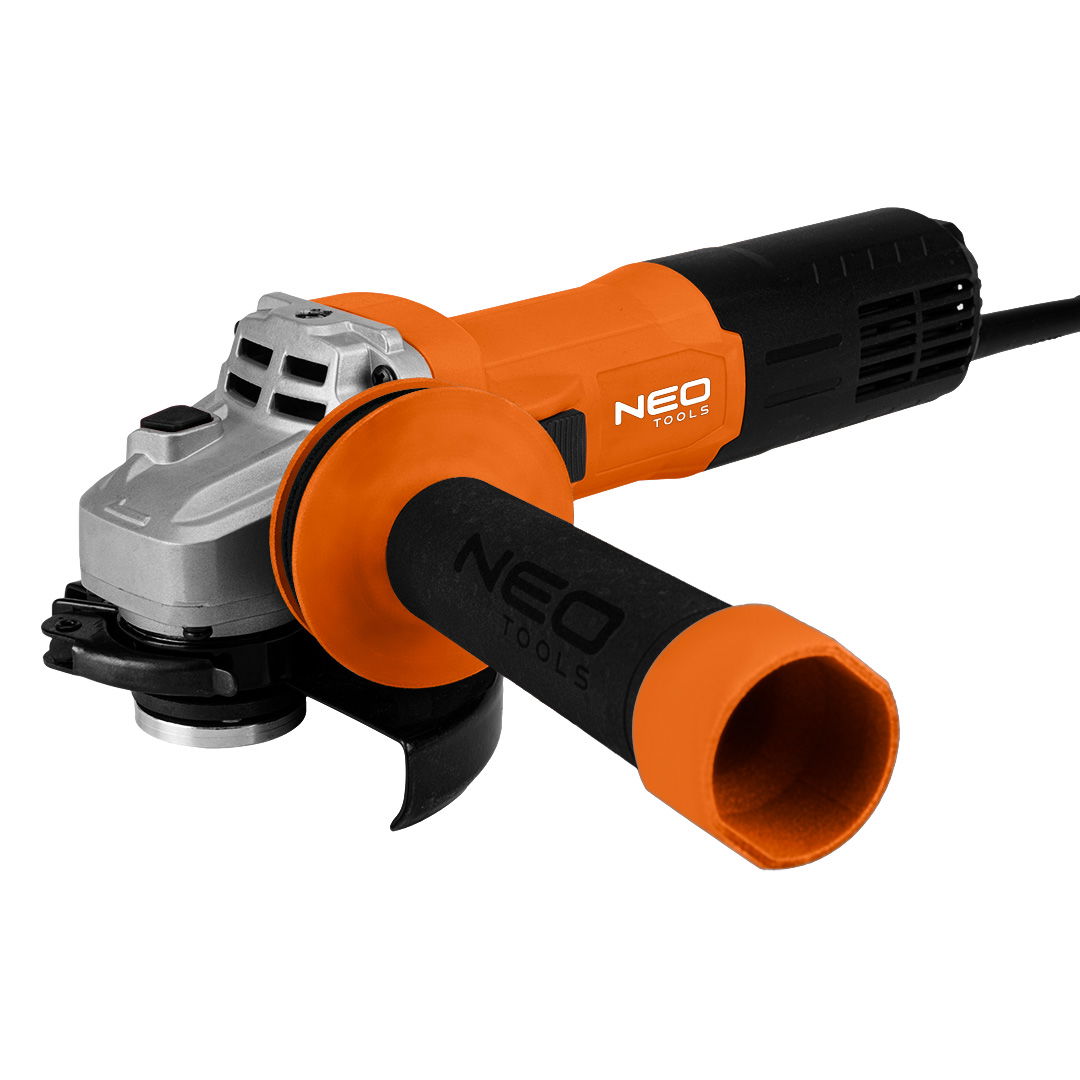 NEO TOOLS Sarokcsiszoló, 1000W, 125mm, fordulatszám szabályzó,3m-es gumikábel, 2 állású markolat, gyorszáras rögzítőanya termék fő termékképe