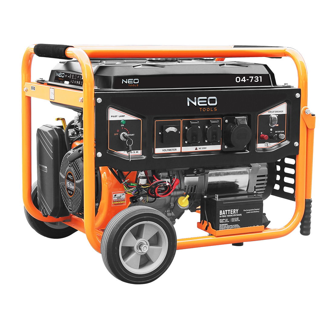 NEO TOOLS Áramfejlesztő, generátor, 6-6.5KW, 4 ütemű benzinmotorral termék fő termékképe