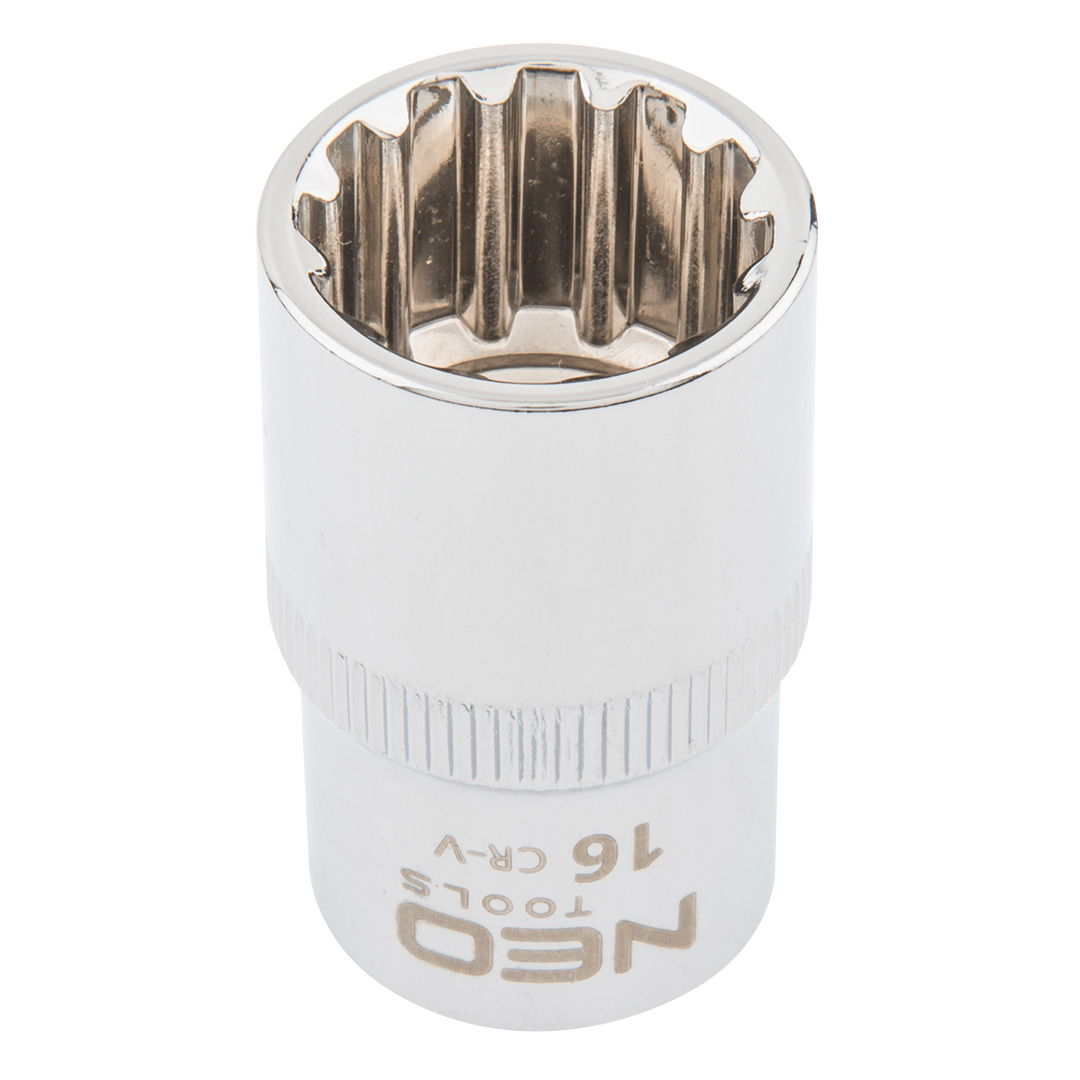 NEO TOOLS Dugókulcs 16mm, 1/2", SPLINE termék fő termékképe