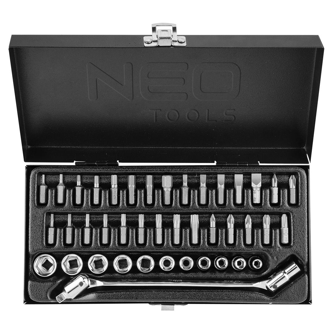 NEO TOOLS Dugókulcskészlet + bitkészlet 1/4", 41db termék fő termékképe