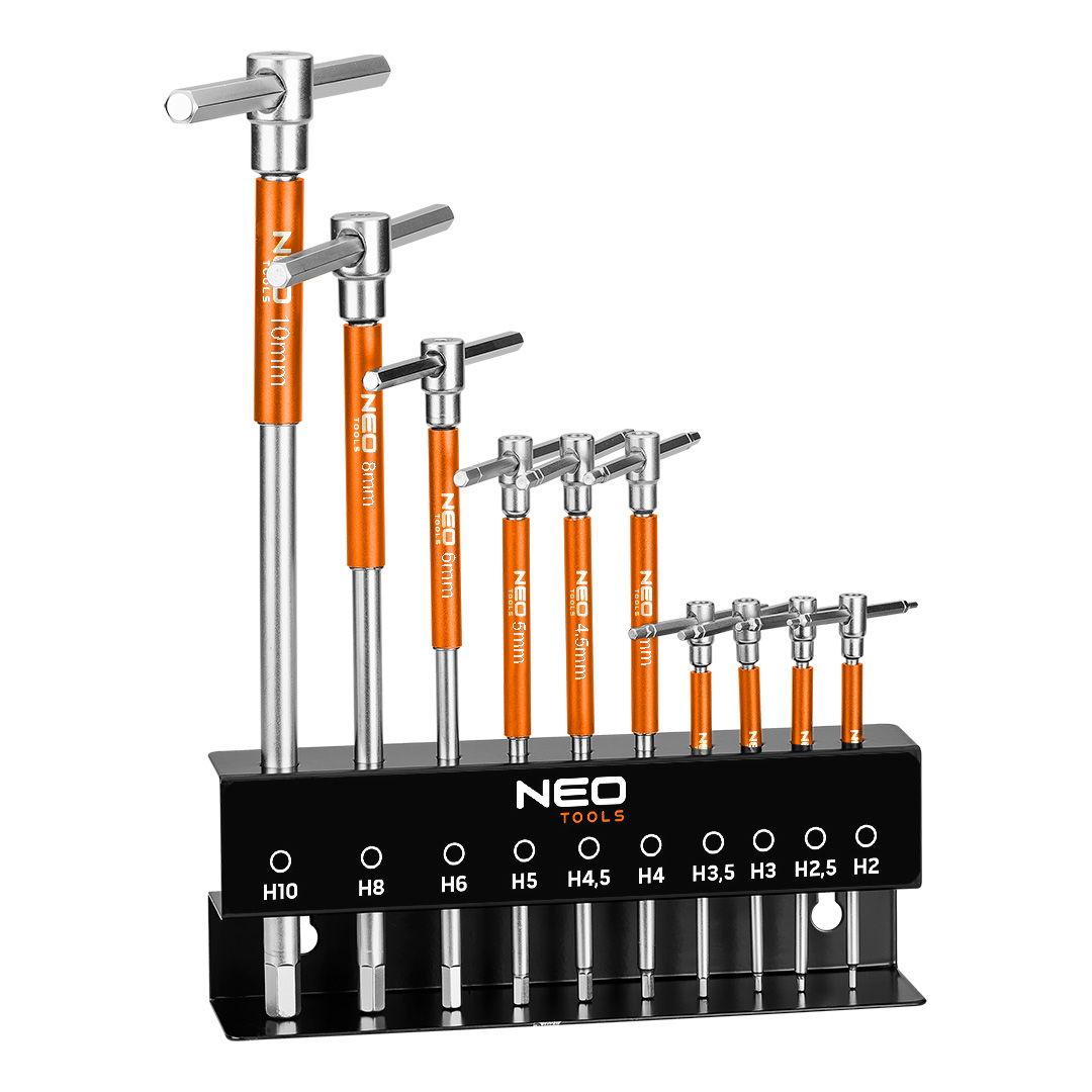 NEO TOOLS Imbuszkulcs készlet, T-fogantyús, 2-10mm, 10db-os termék fő termékképe