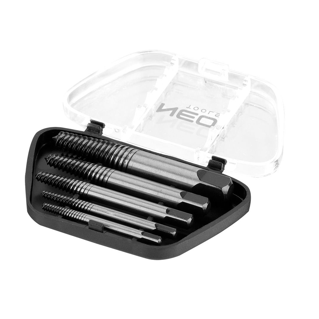 NEO TOOLS Törtcsavar-kihajtó készlet, 5db, négyszög vég, 2-14mm (M3-M18) termék fő termékképe