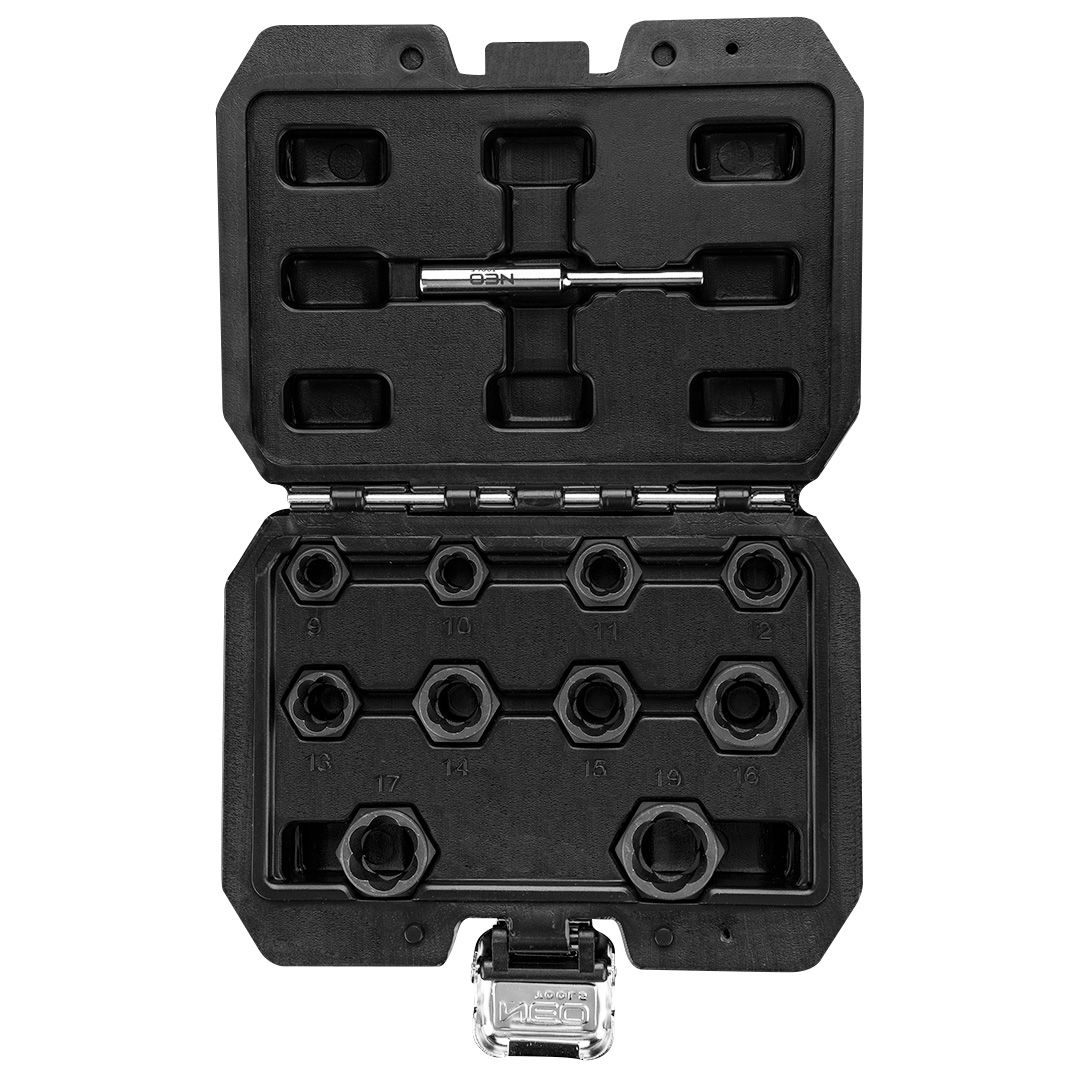 NEO TOOLS Dugókulcskészlet SÉRÜLT FEJŰ csavarokhoz, 3/8", 11db termék fő termékképe