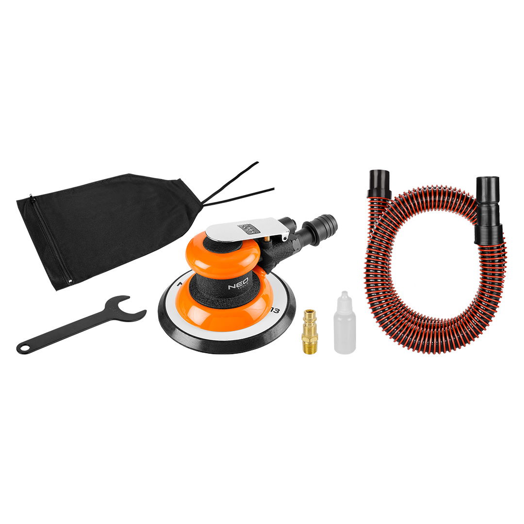 NEO TOOLS Pneumatikus excentercsiszoló 150mm, vákumos porelszívással termék fő termékképe