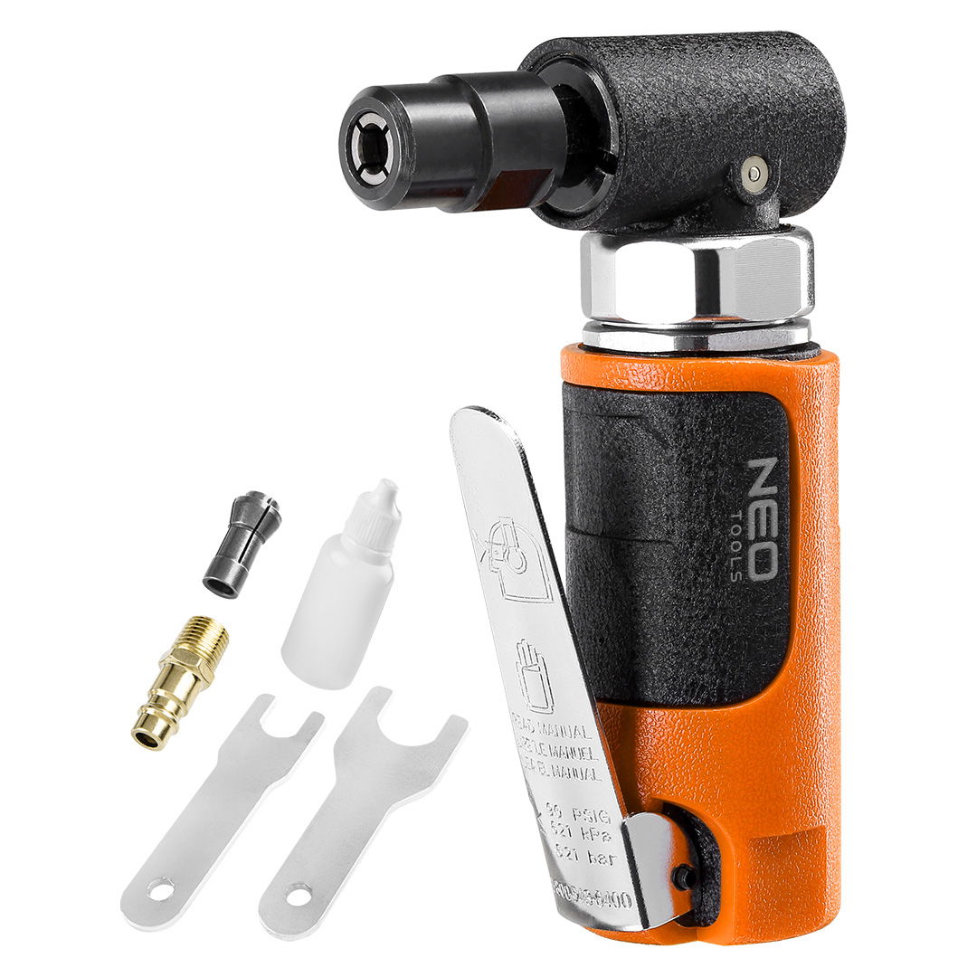 NEO TOOLS Pneumatikus derékszögcsiszoló, sarokcsiszoló 1/4" 1/8", 6mm/3mm, 20 000 rpm termék fő termékképe
