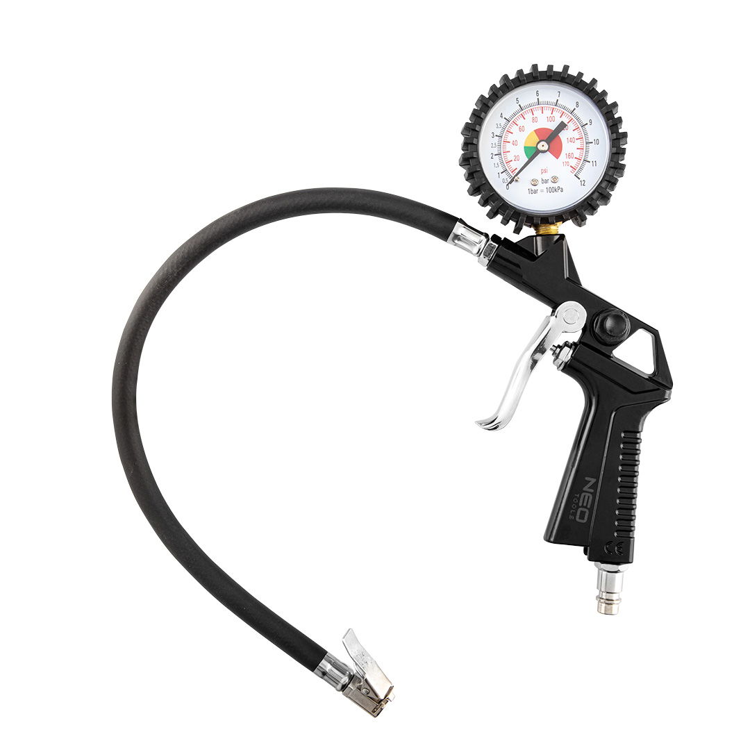 NEO TOOLS Pneumatikus kerékfúvó pisztoly, nyomásmérővel 63mm termék fő termékképe