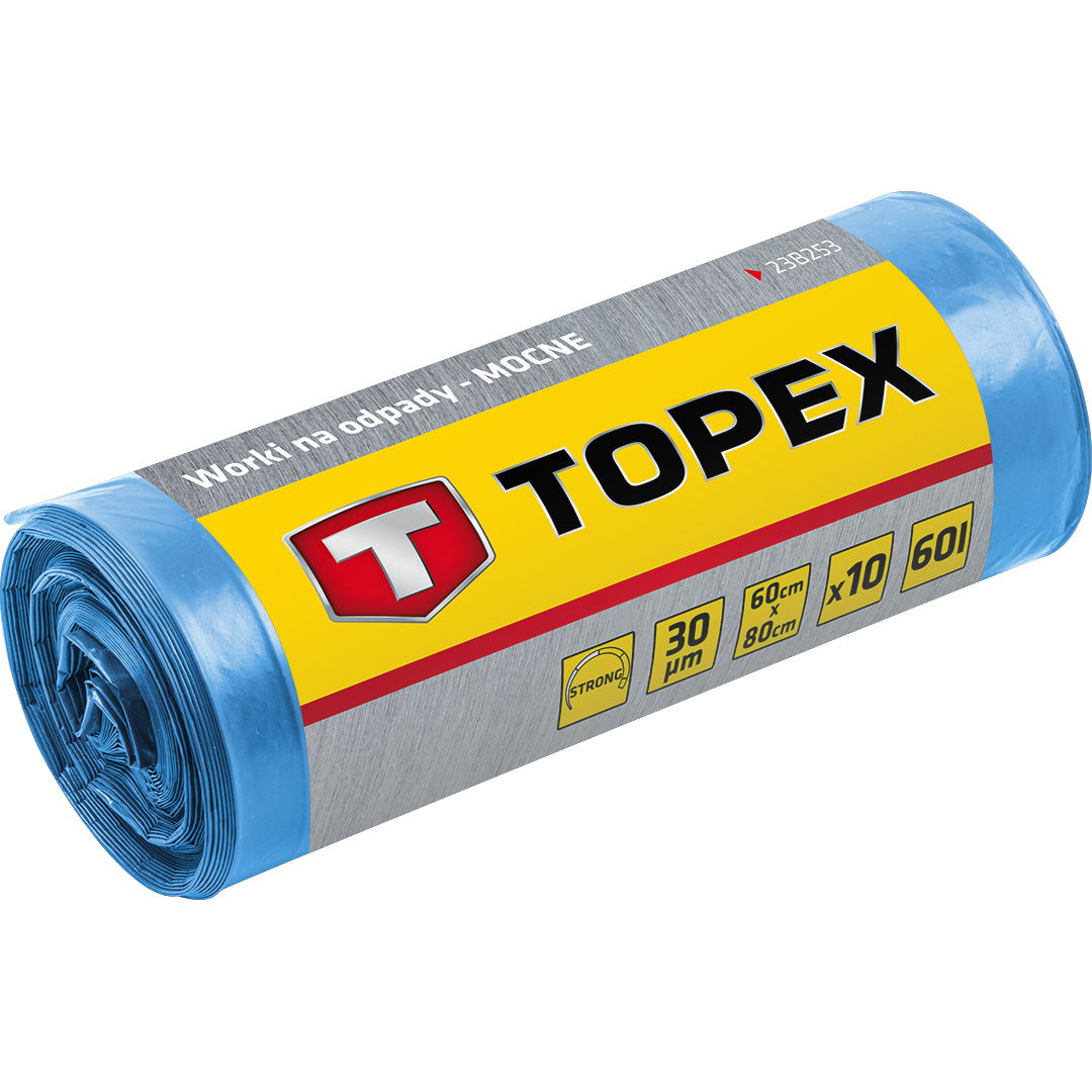 TOPEX Szemeteszsák 240L, kék, nagyon erős, méretek:120x150cm, vastagság: 45 mic, LDPE fólia, 10db termék fő termékképe