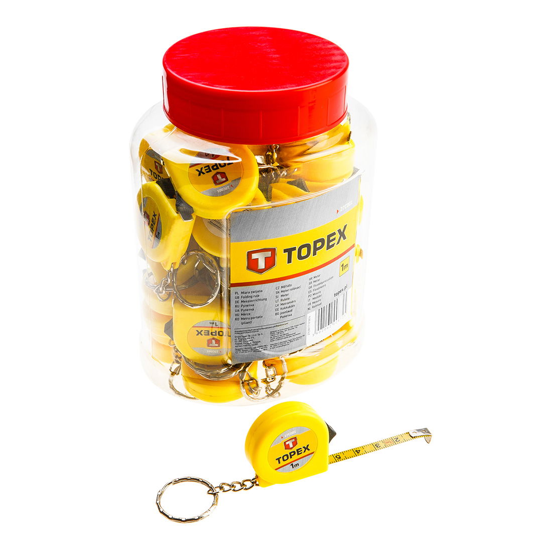 TOPEX Mini mérőszalagok 1m, kínálóüvegben, Rendelési egység: 40db termék fő termékképe