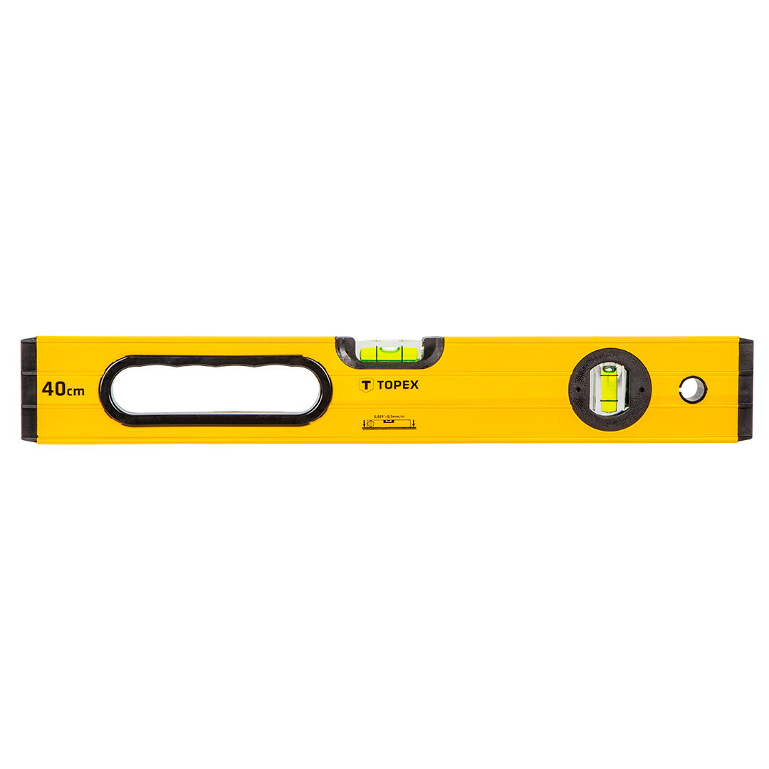 TOPEX Vízmérték, 40cm, 2 libella, 1 markolat, aluminium, ±0,5mm/m termék fő termékképe