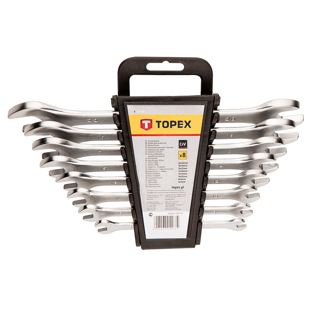 TOPEX VILLÁSKULCS KÉSZLET 6-22mm 8db, CV termék fő termékképe