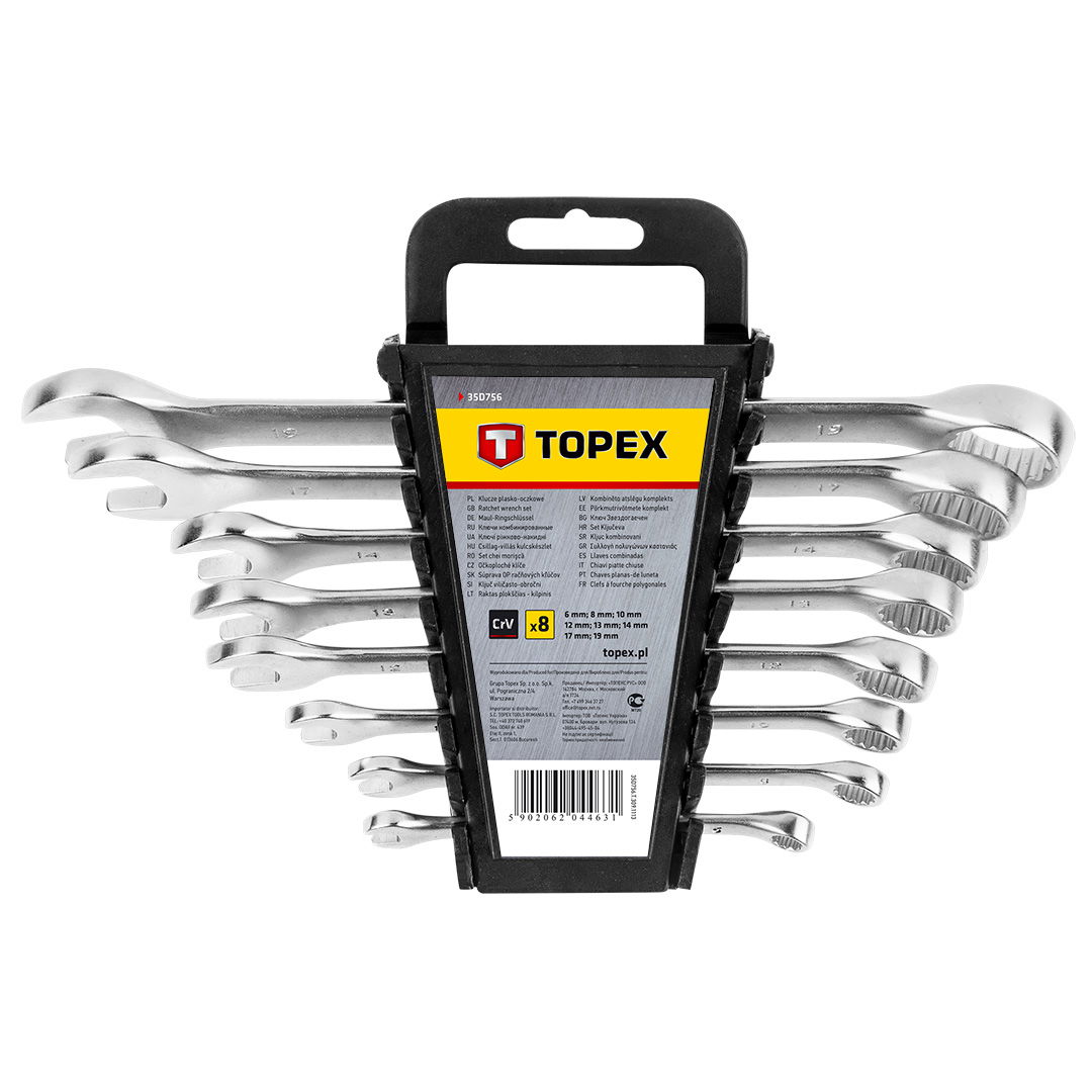 TOPEX Csillag-villáskulcs készlet 6-19mm, 8db termék fő termékképe