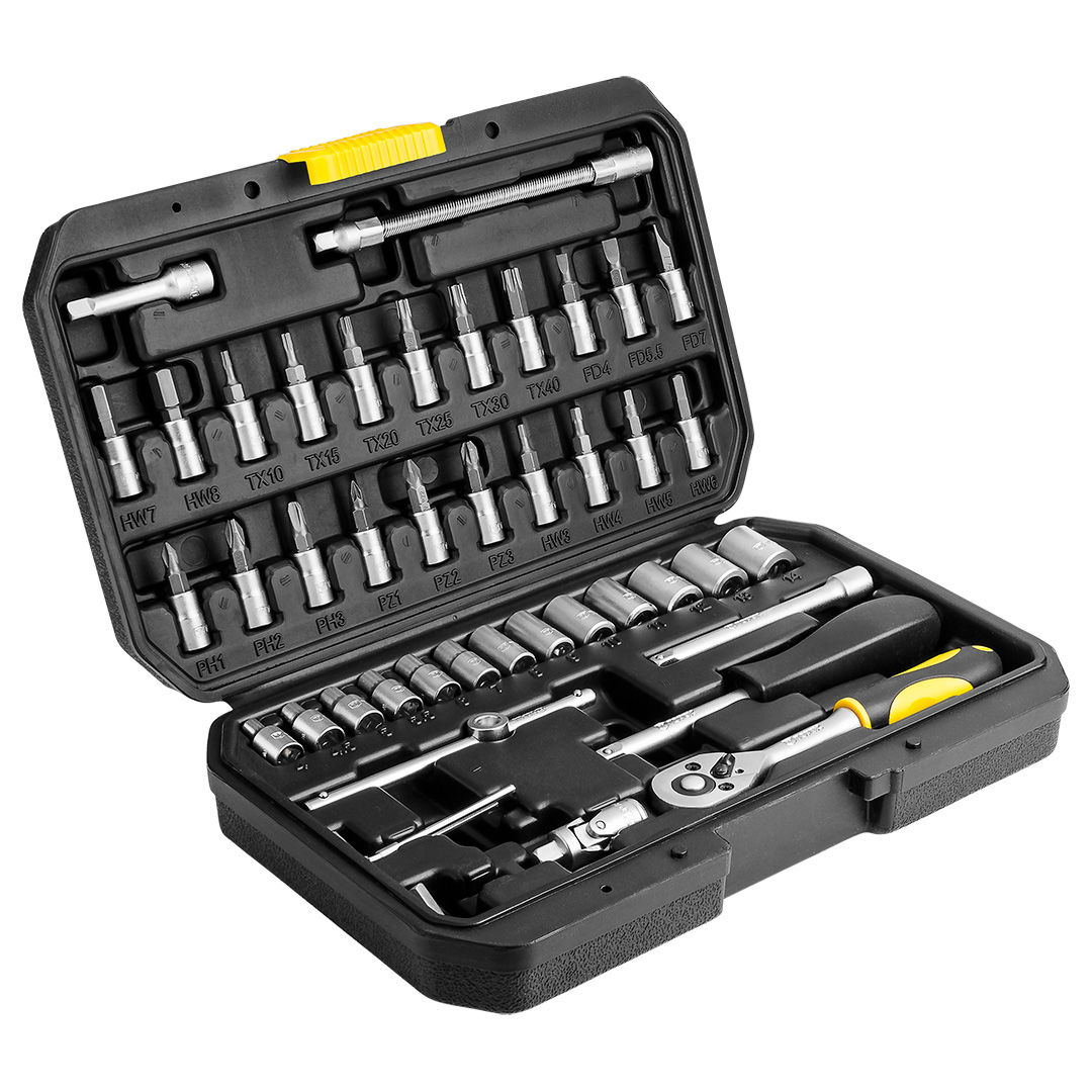 TOPEX Dugókulcskészlet + bitkészlet 1/4" 46db termék fő termékképe