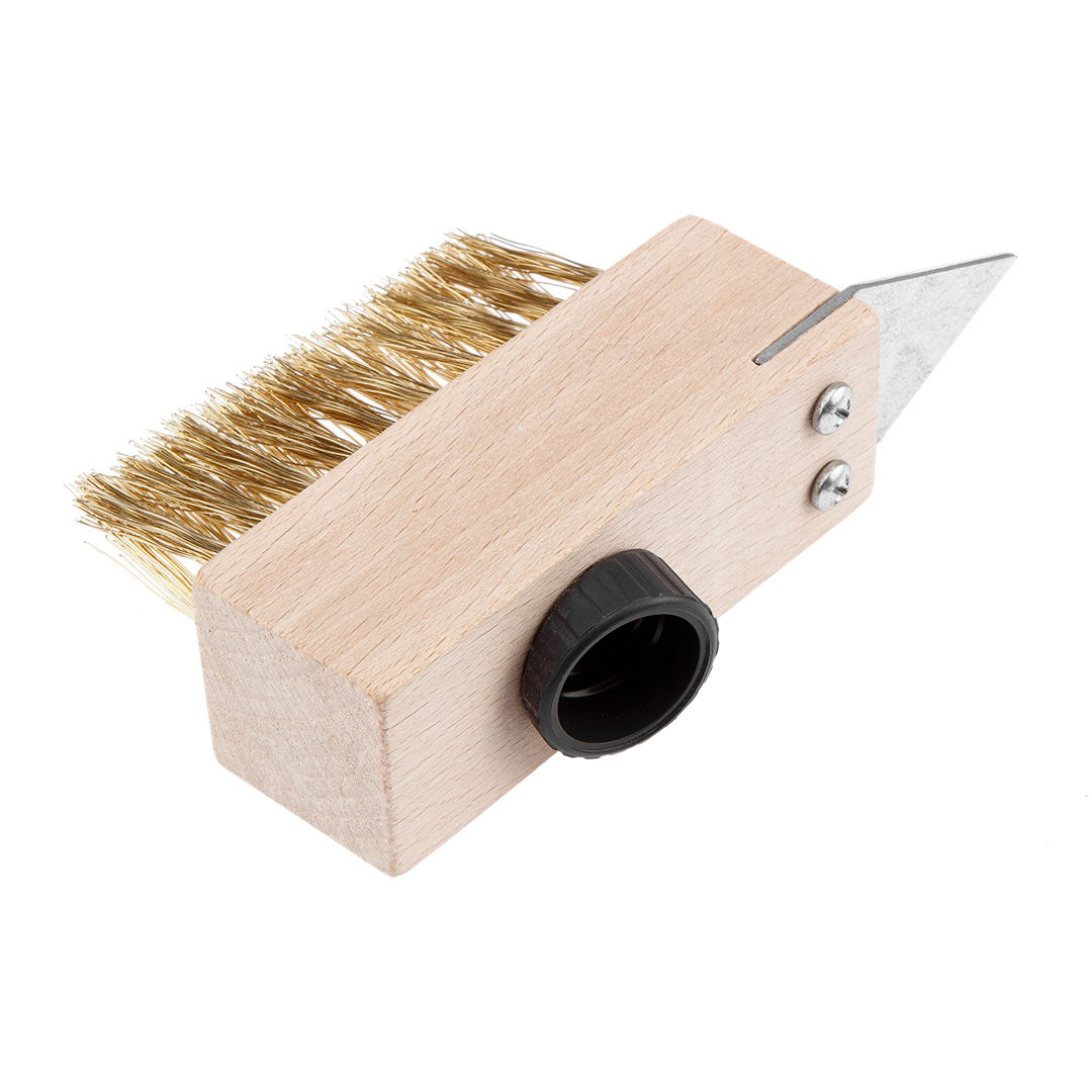 NEO TOOLS Drótkefe térkőtisztításhoz, fugakaparó pengével termék fő termékképe