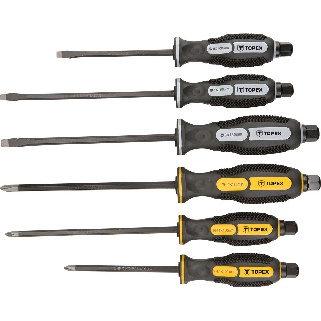 TOPEX Csavarhúzó készlet, üthető, 6db termék fő termékképe