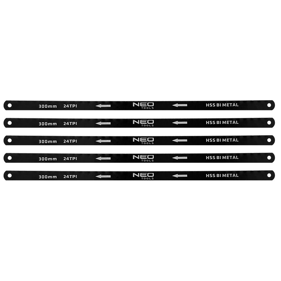 NEO TOOLS FÉMFŰRÉSZLAP készlet 300x12, 5mm, 5db, HSS Bimetal termék fő termékképe