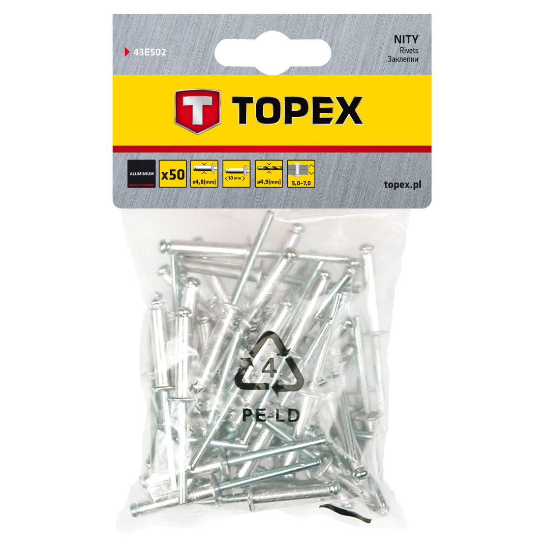 TOPEX POPSZEGECS 4.8X10, 50db termék fő termékképe