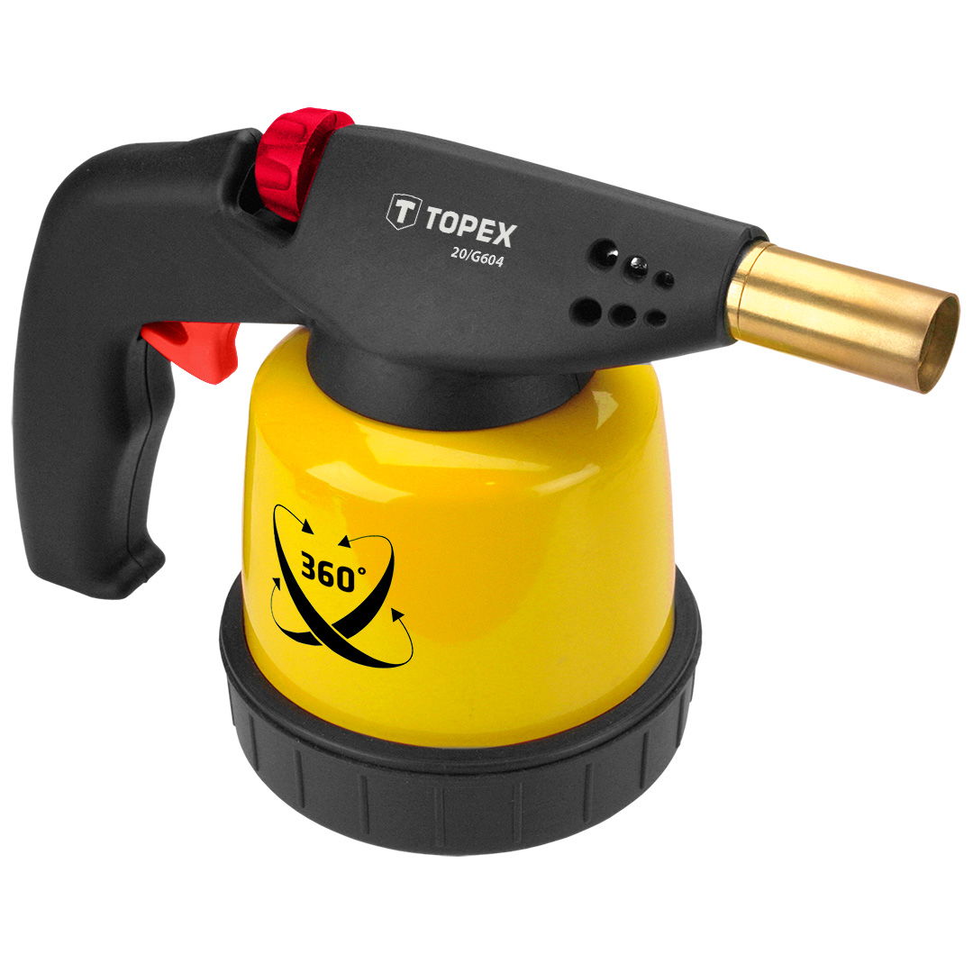 TOPEX Gázforrasztó, perzselő, gázégő 190g palackhoz, PIEZO, 360° termék fő termékképe
