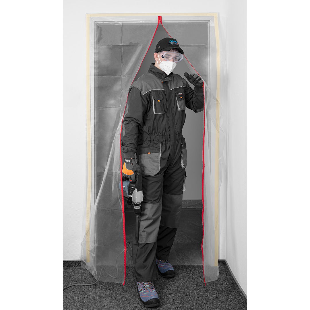 NEO TOOLS Porvédő függöny fólia ajtóra, "I" alakban záródó termék fő termékképe