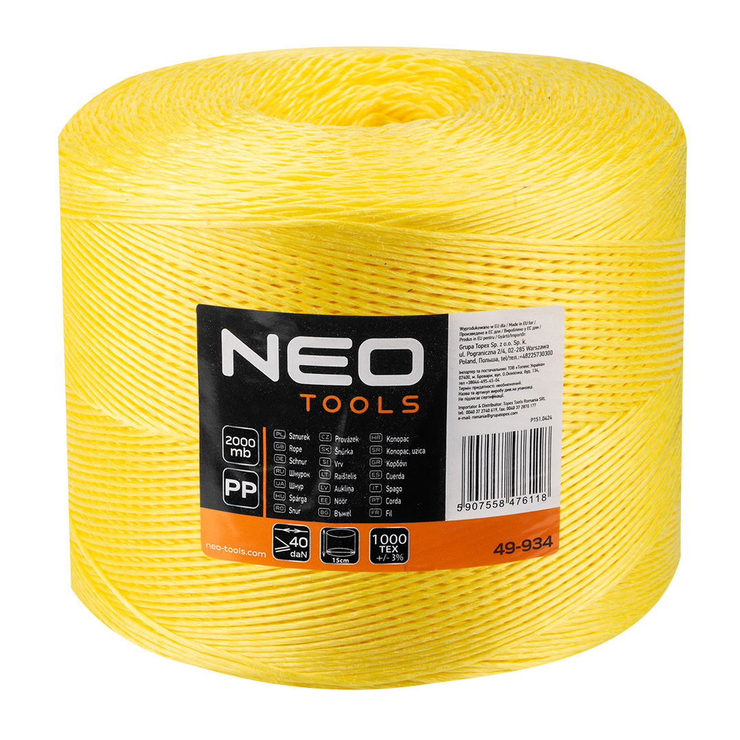 NEO TOOLS Polipropilén, PP, zsinór, 2000m termék fő termékképe
