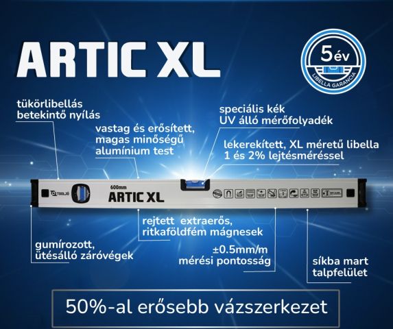 TOOLJÓ Vízmérték ARTIC XL (5 év garancia) termék fő termékképe