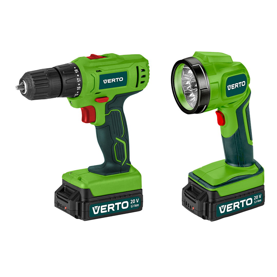 VERTO Akkus fúró, lámpával 2x18V,Li-Ion/1.5 Ah, koffer termék fő termékképe