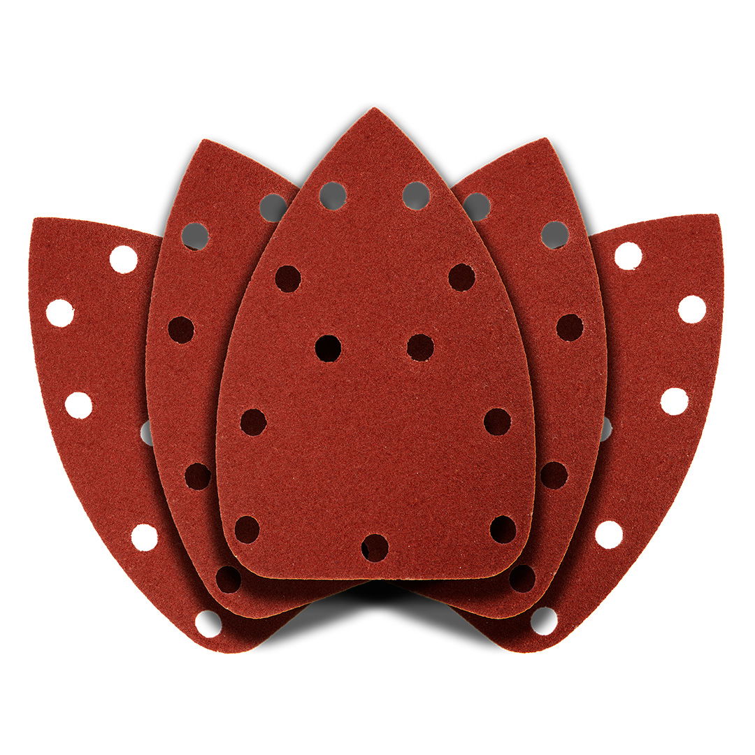 GRAPHITE Csiszolópapír deltacsiszolóhoz, tépőzáras, 11 lyukas 140 x 140 x 80mm, K120, 5db termék fő termékképe