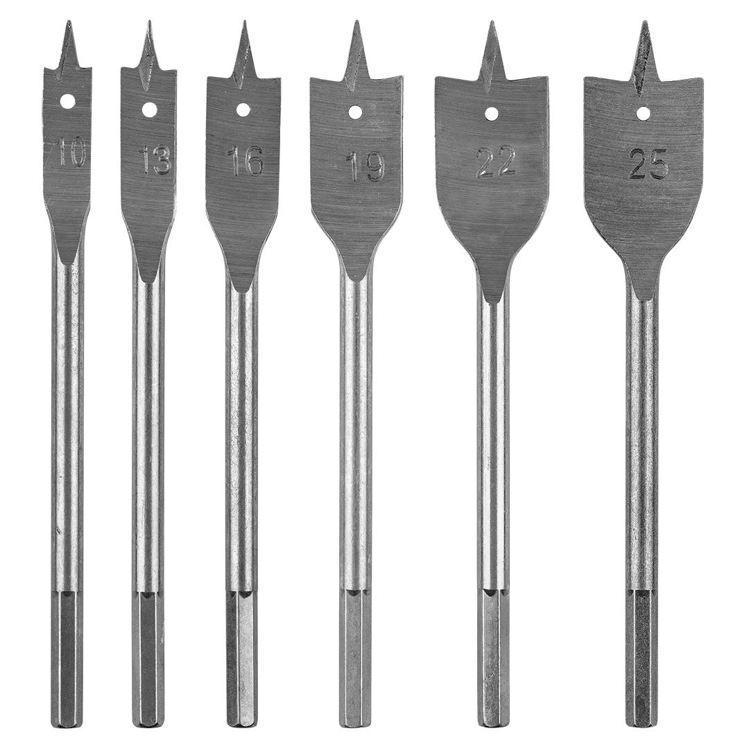 GRAPHITE Lapos marófúró készlet, 1/4" hatszög szár, 10,13,16,19,22,25mm termék fő termékképe