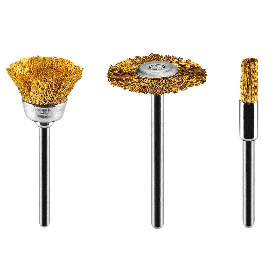 GRAPHITE Csapos kefe készlet 3db, sárgaréz befejezőkefe, pohárkefe, kerékkefe termék fő termékképe