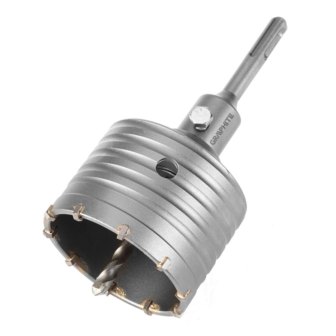 GRAPHITE Koronafúró, körkivágó, 80 mm, SDS Plus szárral és központfúróval termék fő termékképe