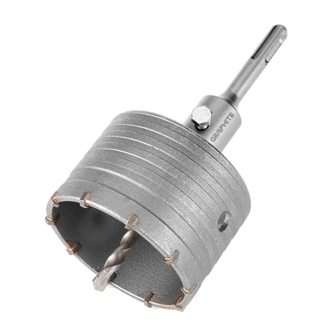 GRAPHITE Koronafúró, körkivágó, 85 mm, SDS Plus szárral és központfúróval termék fő termékképe