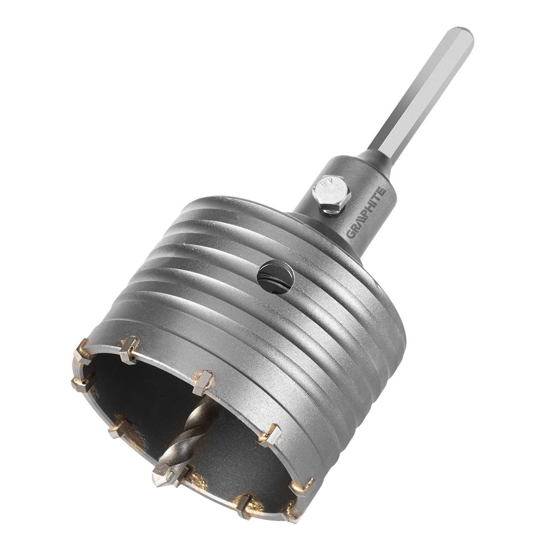 GRAPHITE Koronafúró, körkivágó, 80 mm, hatszög szárral, központfúróval termék fő termékképe