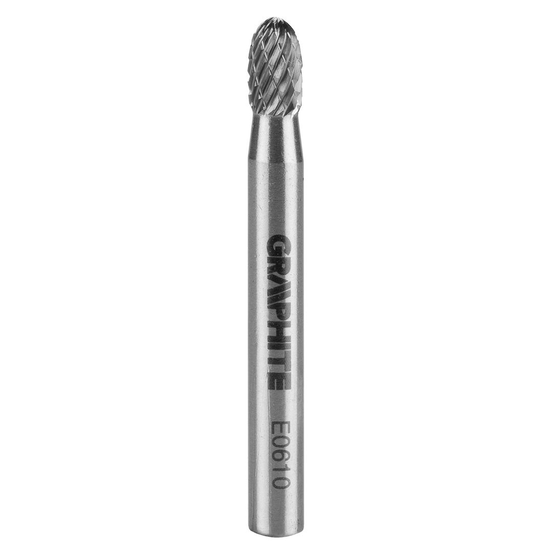 GRAPHITE Keményfém marófej, turbómaró, E csepp, ovális, 6x10mm, szár méret: 6x45mm termék fő termékképe