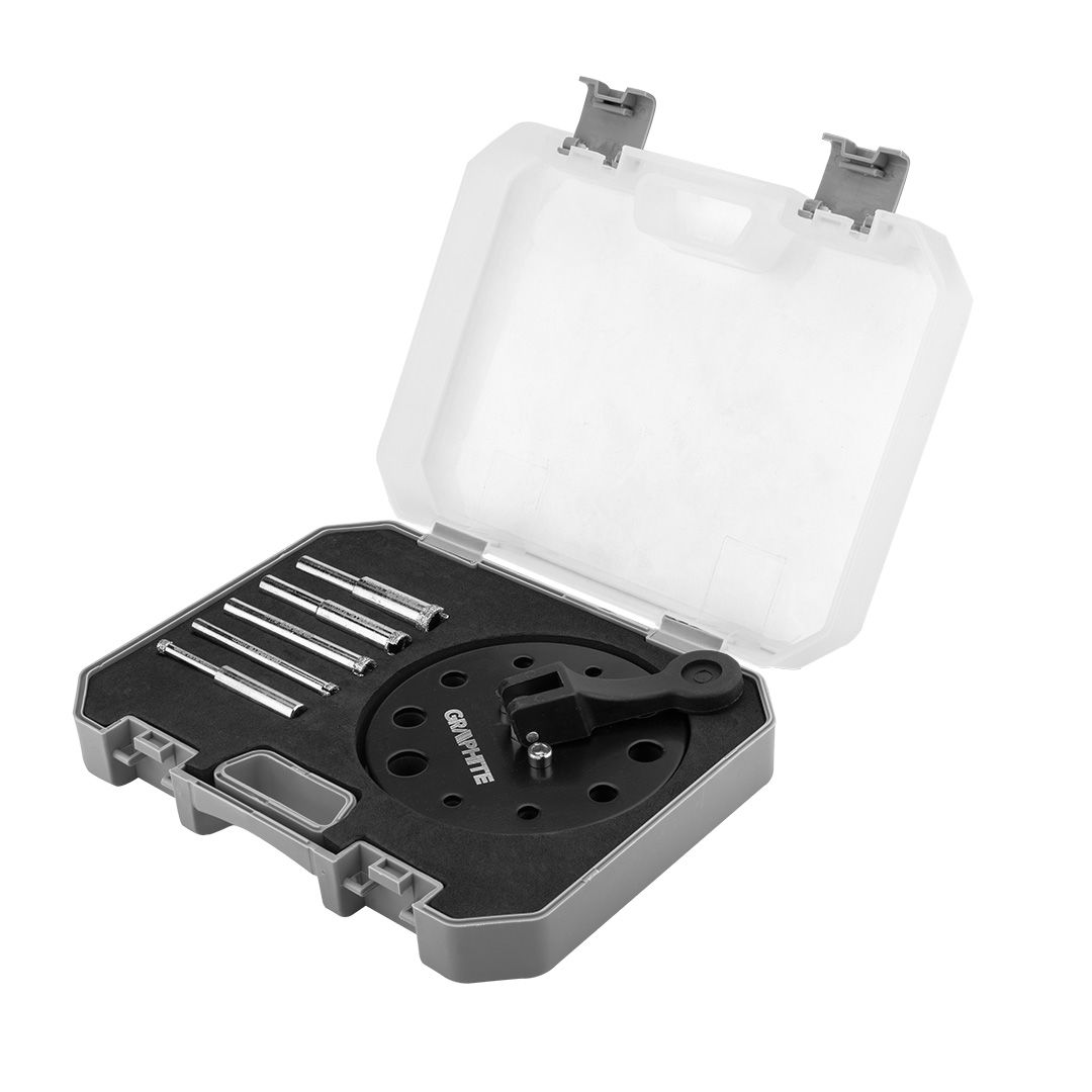 GRAPHITE Gyémánt fúró- és vezető készlet 6db, 5-12mm fúrószár termék fő termékképe