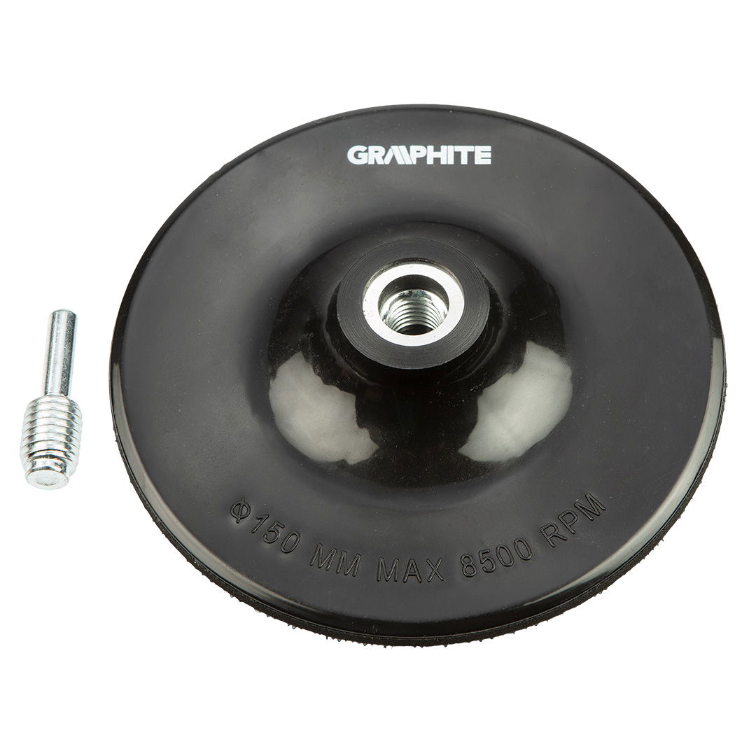 GRAPHITE Rugalmas csiszolótányér tépőzáras 150mm M14 + szár termék fő termékképe