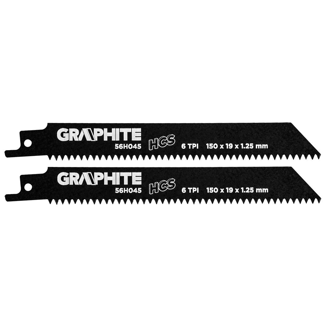 GRAPHITE Orrfűrészlap, HCS, 150x19x1.25mm, 6TPI, 2db termék fő termékképe