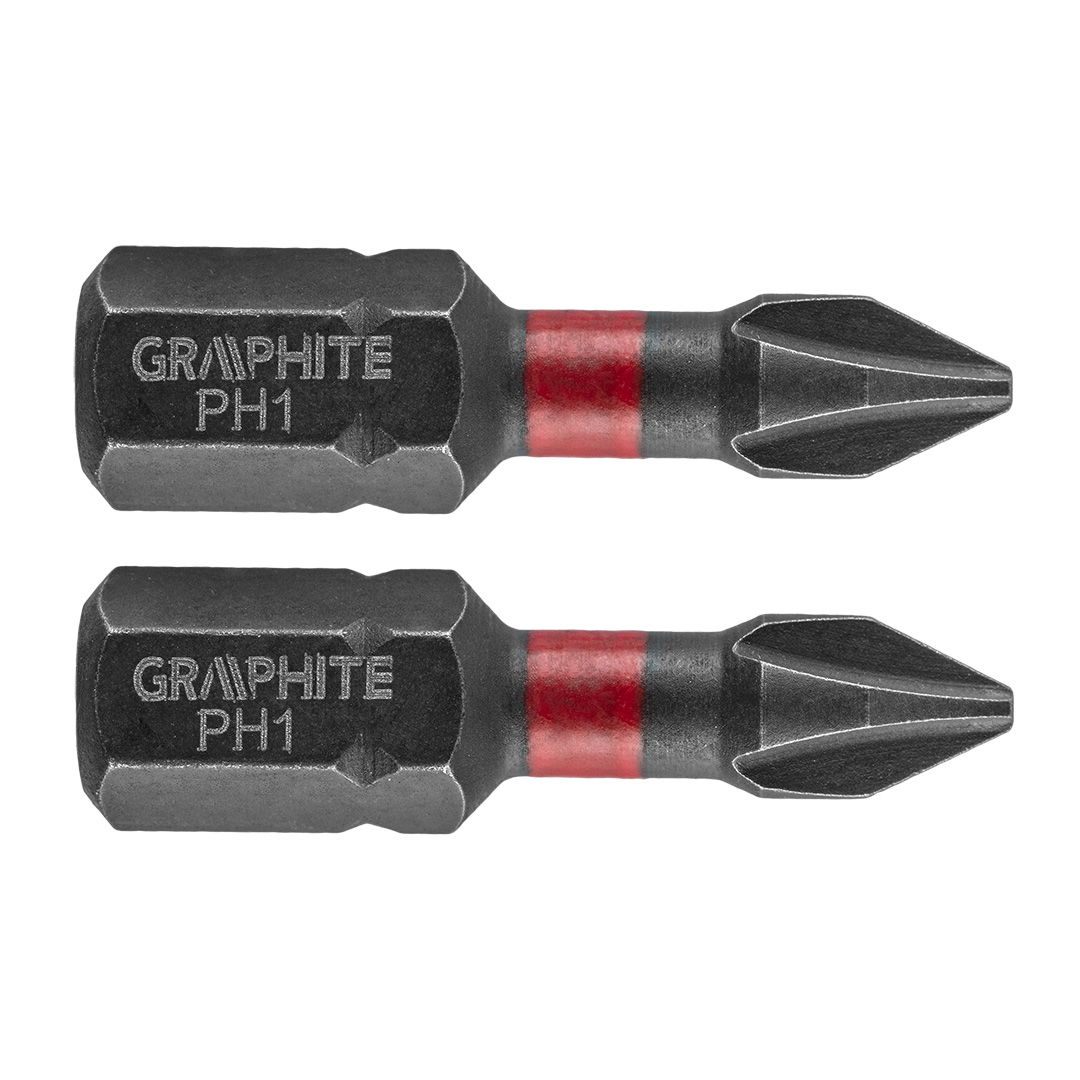 GRAPHITE Torziós ütvecsavarozó bit PH1x25mm, 2db termék fő termékképe