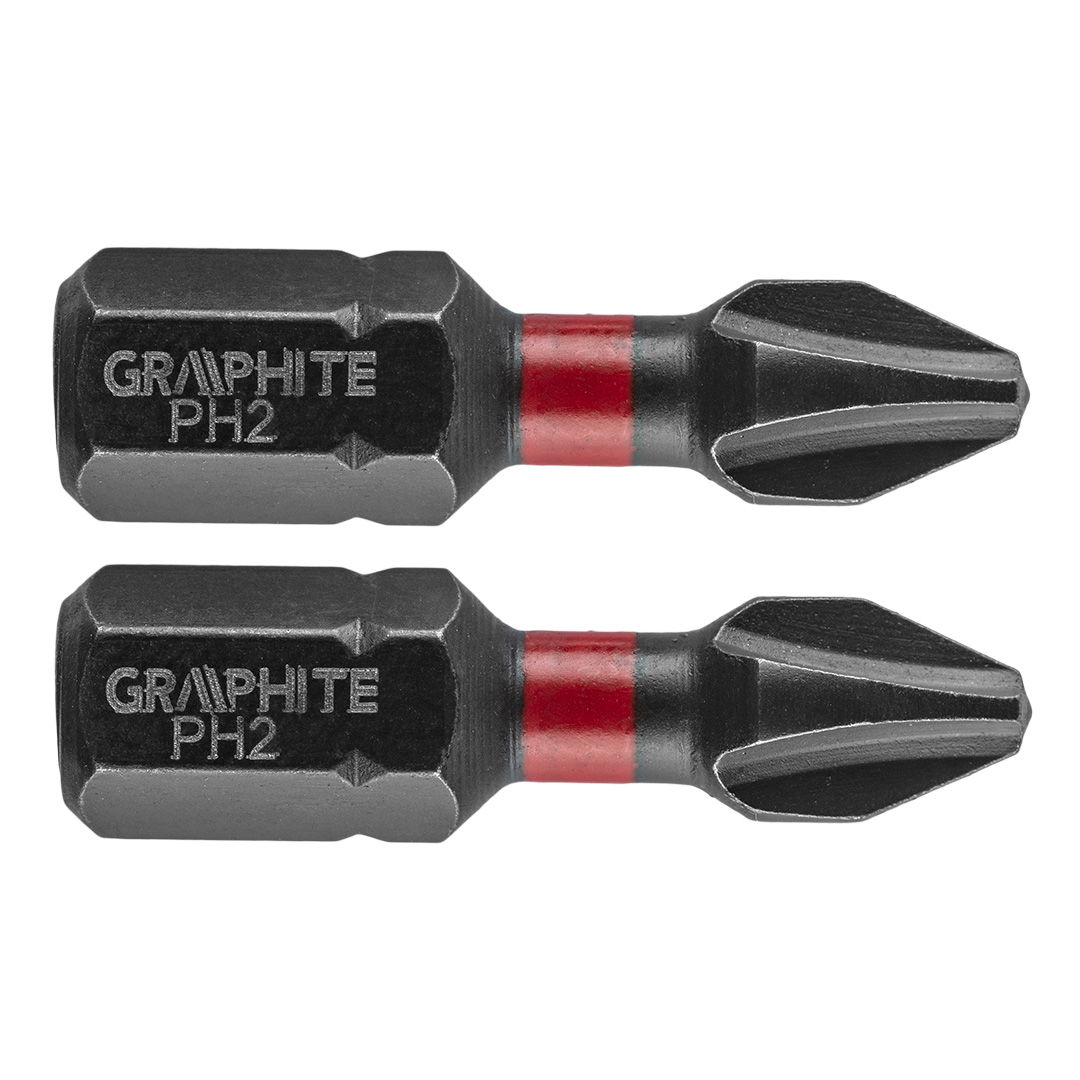 GRAPHITE Torziós ütvecsavarozó bit PH2x25mm, 2db termék fő termékképe