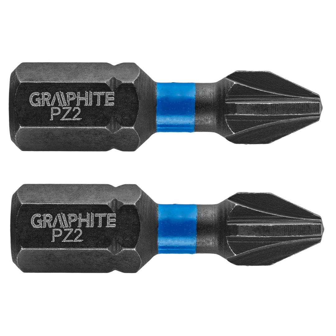 GRAPHITE Torziós ütvecsavarozó bit PZ2x25mm, 2db termék fő termékképe
