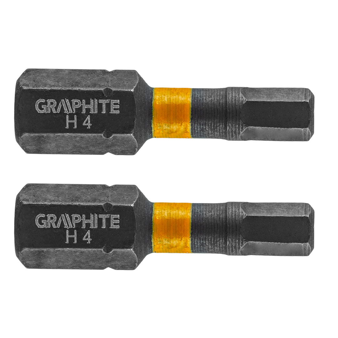 GRAPHITE Torziós ütvecsavarozó bit, hatlapú, 4x25mm, 2db termék fő termékképe