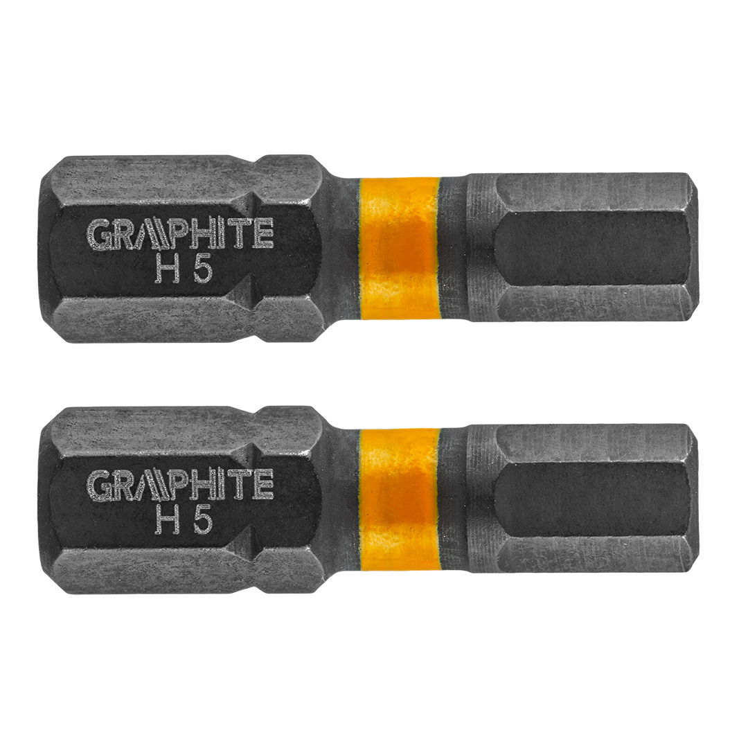 GRAPHITE Torziós ütvecsavarozó bit, hatlapú, 5x25mm, 2db termék fő termékképe