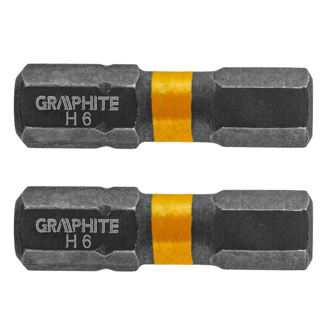GRAPHITE Torziós ütvecsavarozó bit, hatlapú, 6x25mm, 2db termék fő termékképe