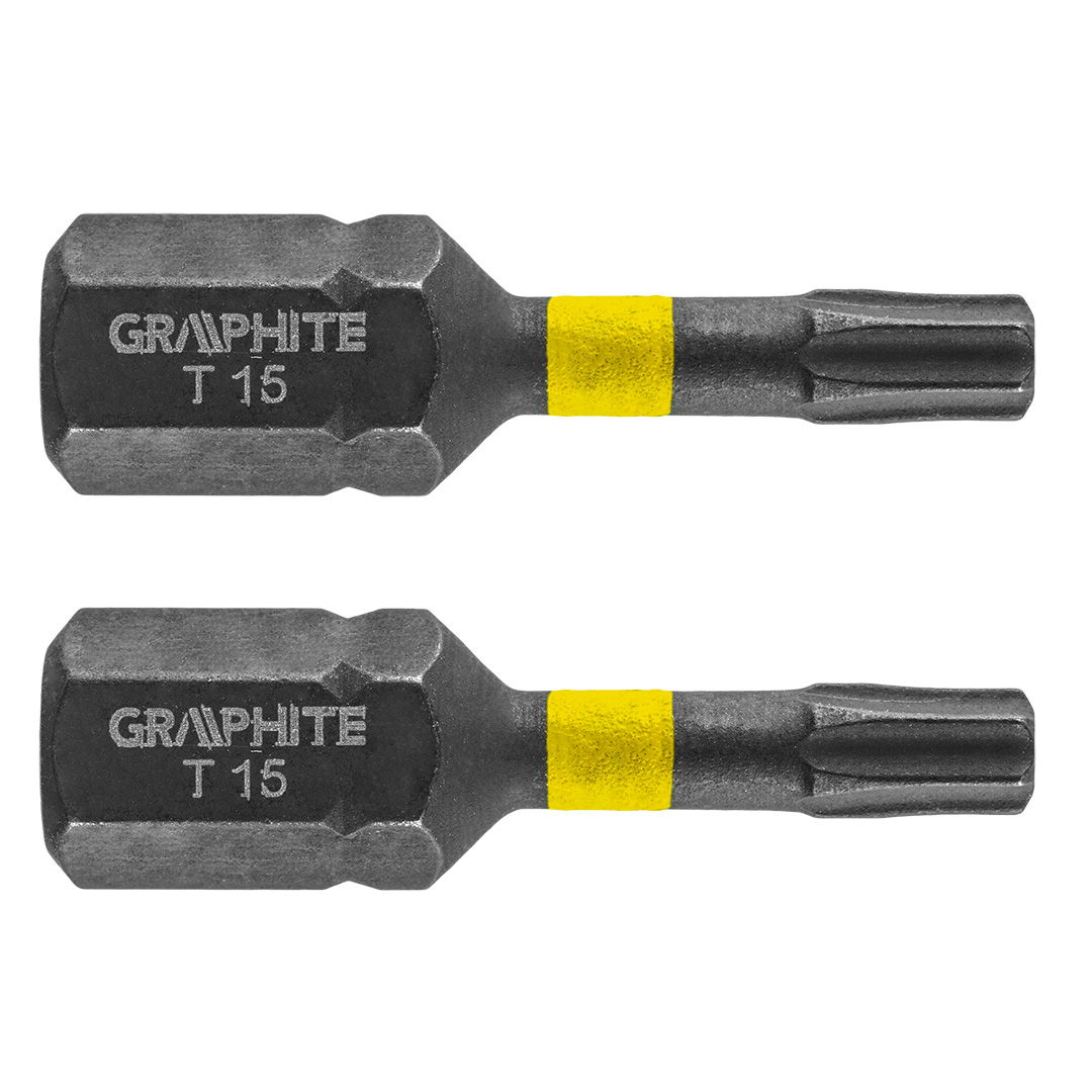 GRAPHITE Torziós ütvecsavarozó bit TX15x25mm, 2db termék fő termékképe