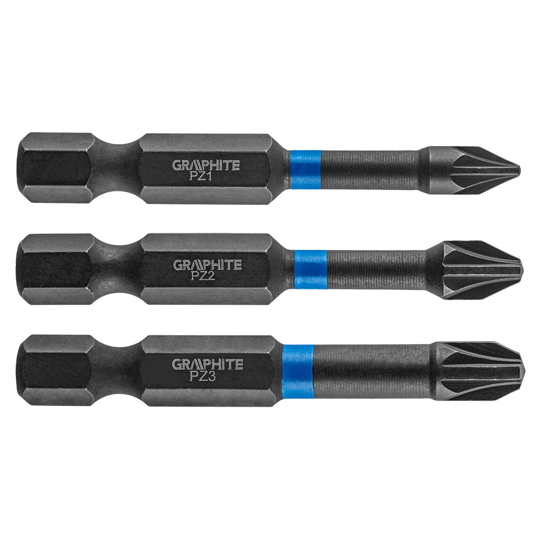 GRAPHITE Torziós ütvecsavarozó bit PZ1/2/3x50mm, 3db termék fő termékképe