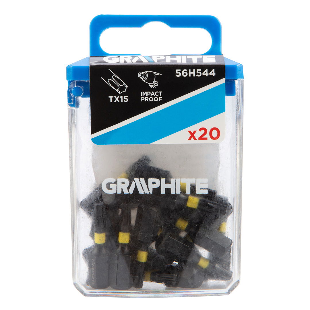 GRAPHITE Torziós ütvecsavarozó bit TX15 x 25mm, 20db termék fő termékképe