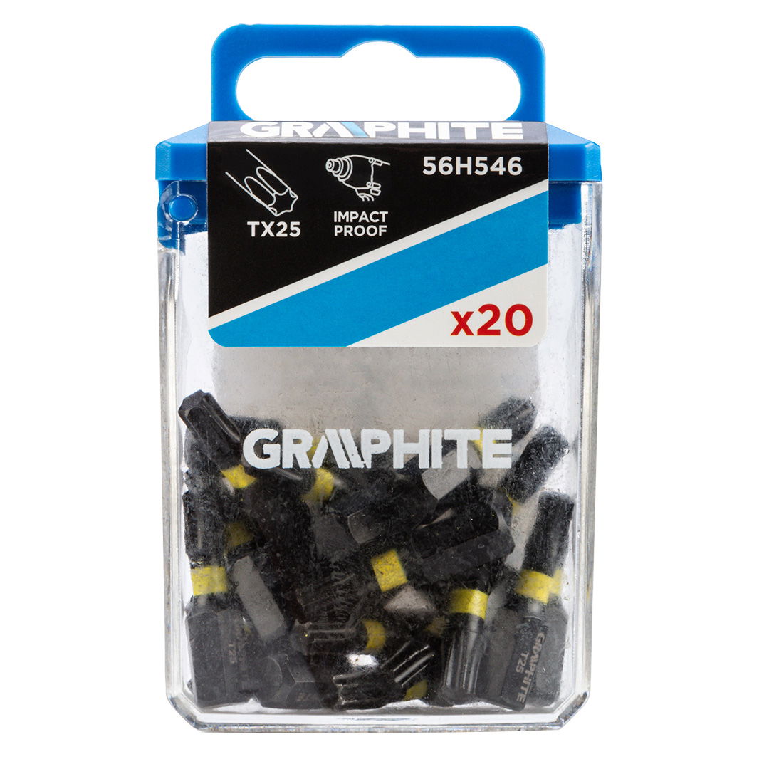 GRAPHITE Torziós ütvecsavarozó bit TX25 x 25mm, 20db termék fő termékképe